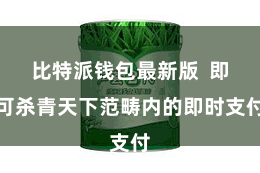 比特派钱包最新版 即可杀青天下范畴内的即时支付